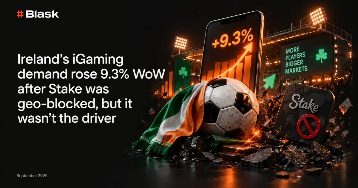 Ireland’s iGaming Demand Tumaas ng 9.3% Matapos Umalis si Stake — Pero Hindi Stake ang Dahilan